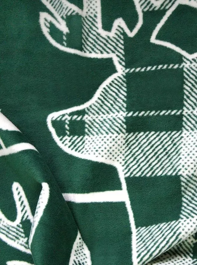 Koc WINTER TIME 150x200 zielony/biały glamour I sklep meblowy MIRAT. styl GLAMOUR kolekcja GRENO WINTER