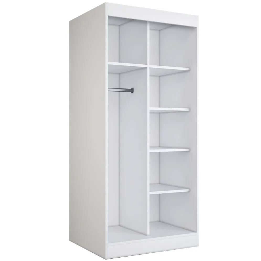 Korpus szafy MODUO COMFORT 90 biały mat z półkami i drążkami | MIRAT. styl SKANDYNAWSKI kolekcja MODUO COMFORT