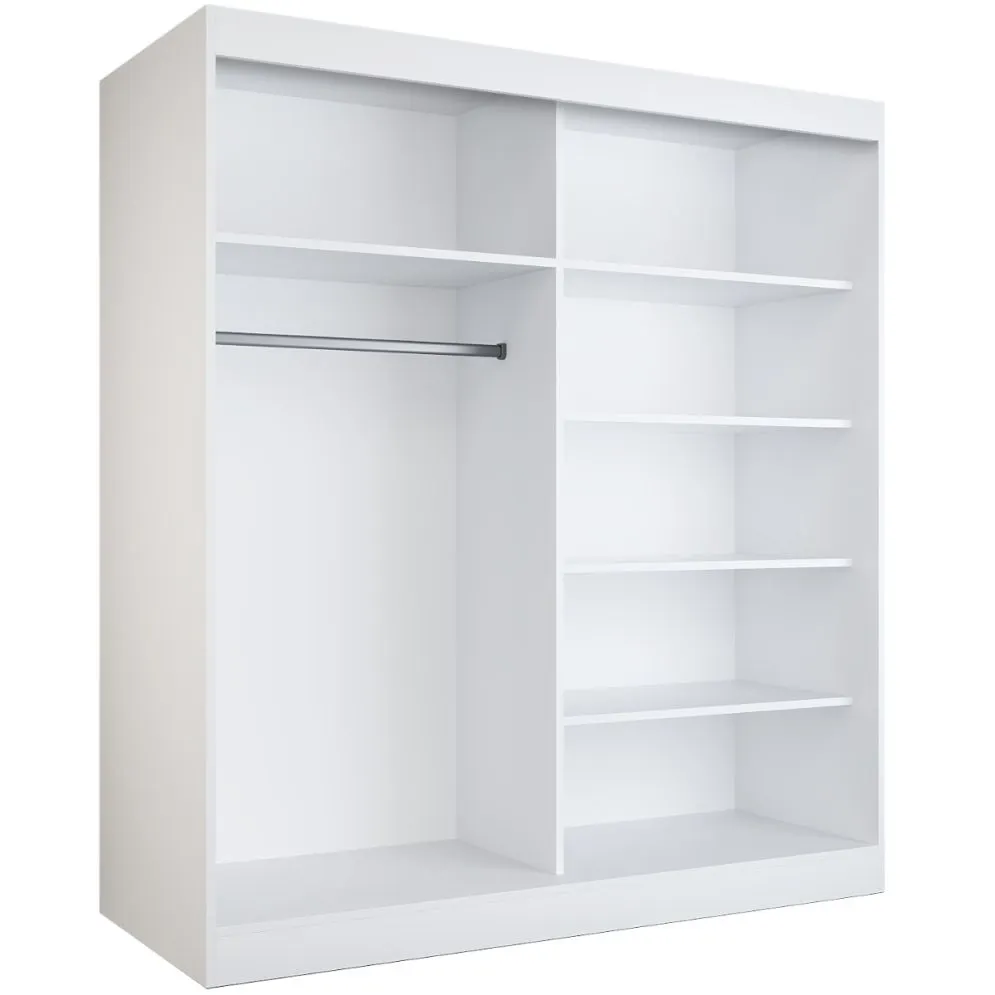 Korpus szafy MODUO COMFORT 180 biały mat z półkami i drążkami | MIRAT. kolekcja MODUO COMFORT