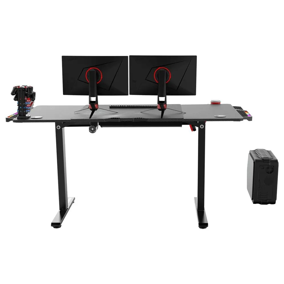 Biurko gamingowe LEVEL V2 LED czarne ULTRADESK | MIRAT.