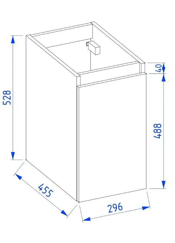 Szafka łazienkowa niska ARCO 30 cm biała połysk z półkami | MIRAT