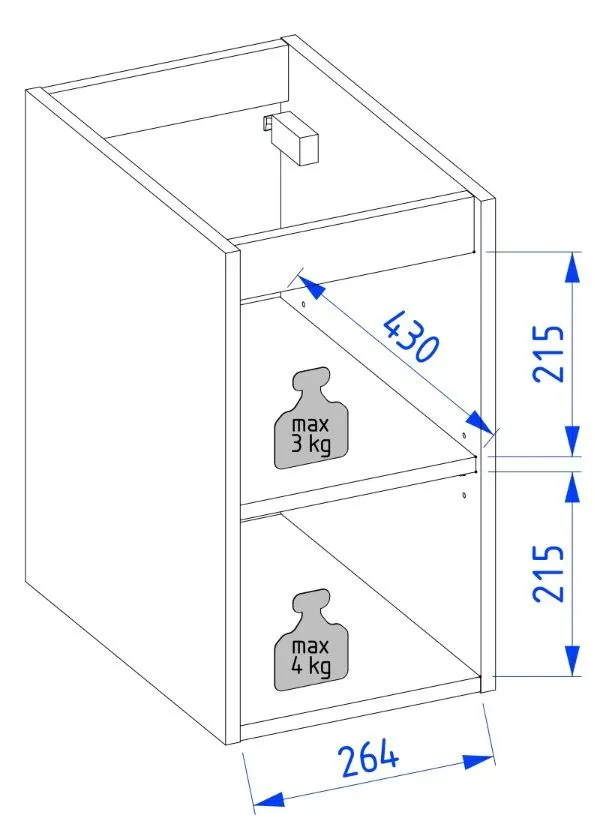 Szafka łazienkowa niska ARCO 30 cm kaszmirowa modułowa | MIRAT