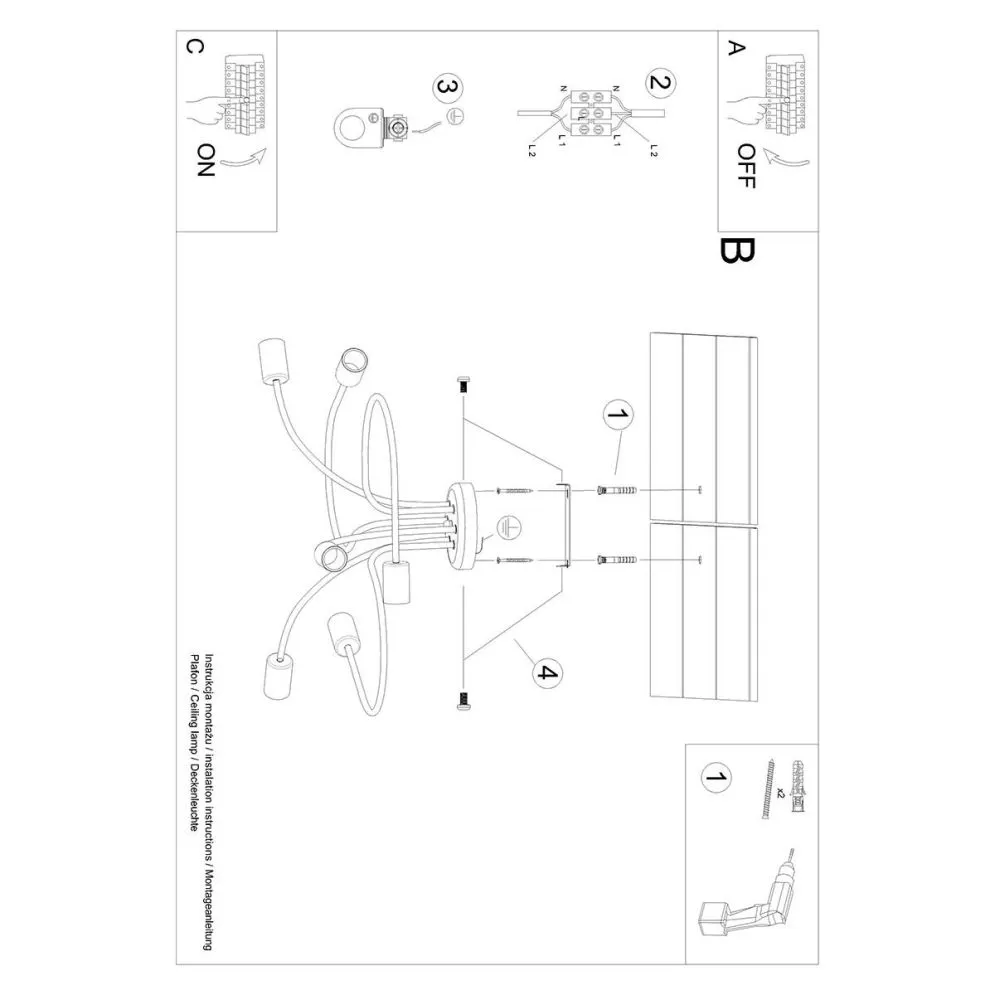 Żyrandol LEVAR 6 czarny | sklep MIRAT  kolekcja levar