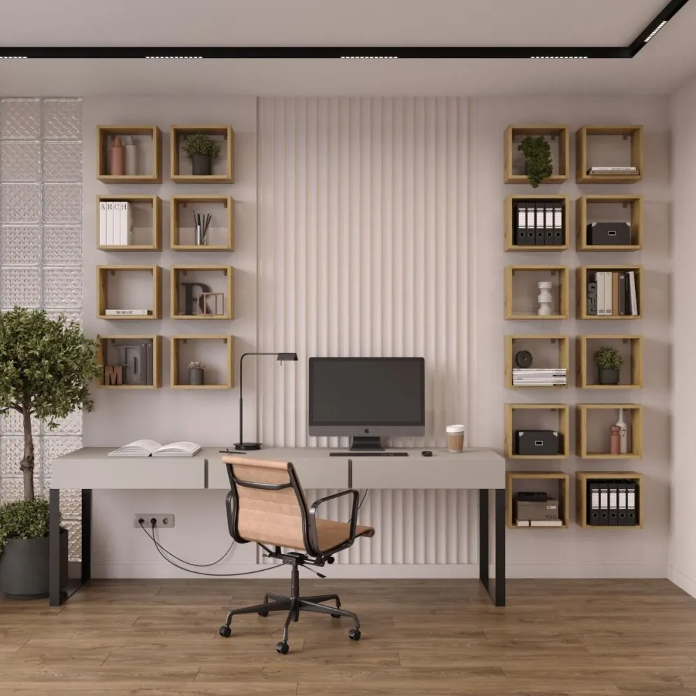 Komplet 4 wiszących półek TUTTI dąb artisan na książki i dekoracje | MIRAT.