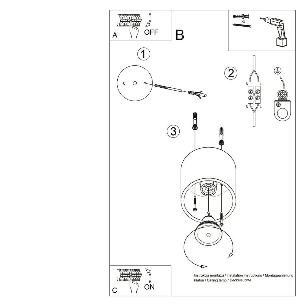 Plafon ORBIS 1 złoty | sklep MIRAT  kolekcja orbis