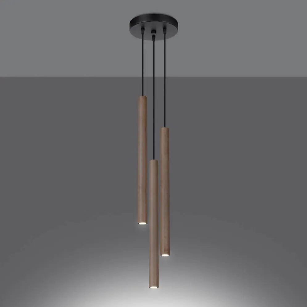 Lampa wisząca PASTELO 3P drewno | sklep MIRAT  kolekcja pastelo