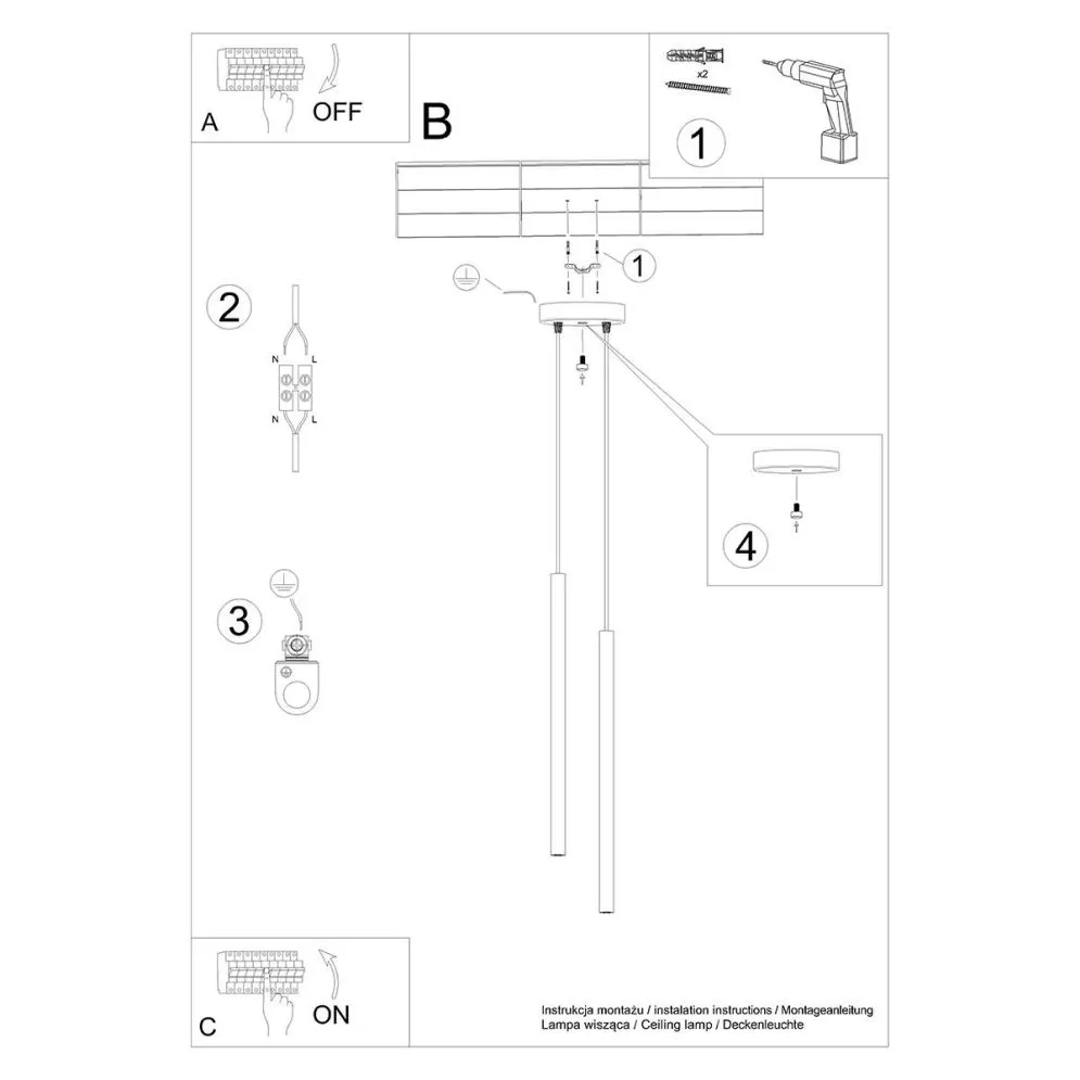 Lampa wisząca PASTELO 2 czarna | sklep MIRAT  kolekcja pastelo