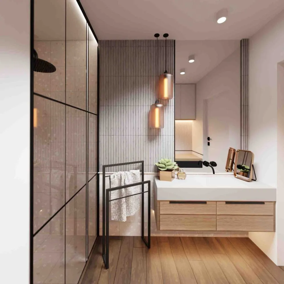 Wieszak na ręczniki AM-01 czarny do łazienki | MIRAT. styl LOFT