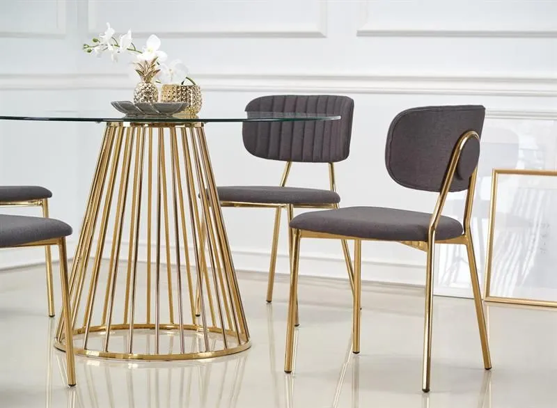 Stół LIVERPOOL 120x120 okrągły szklany do jadalni | MIRAT. styl GLAMOUR