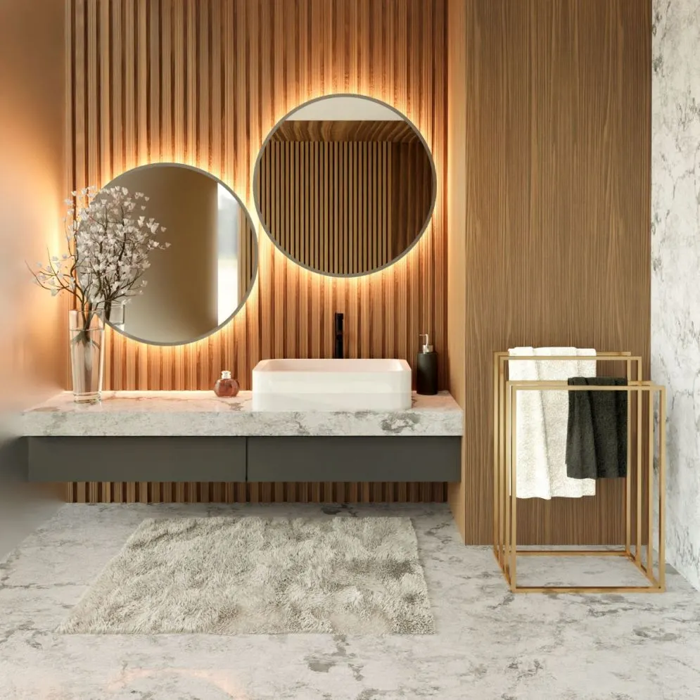 Wieszak na ręczniki GM-01 stojący złoty do łazienki | MIRAT. styl GLAMOUR