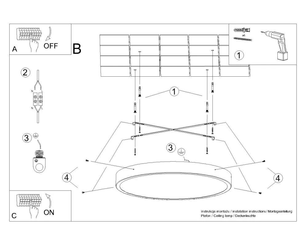 Plafon ONYX 40 czarny LED 3000K | sklep MIRAT kolekcja onyx