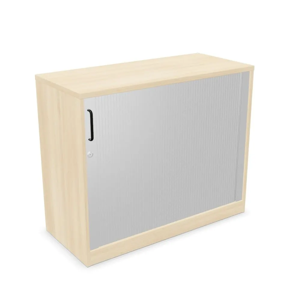 Szafka biurowa żaluzjowa EASY SPACE CABINET HRT 2-OH 100cm akacjowa zamykana I sklep meblowy MIRAT.