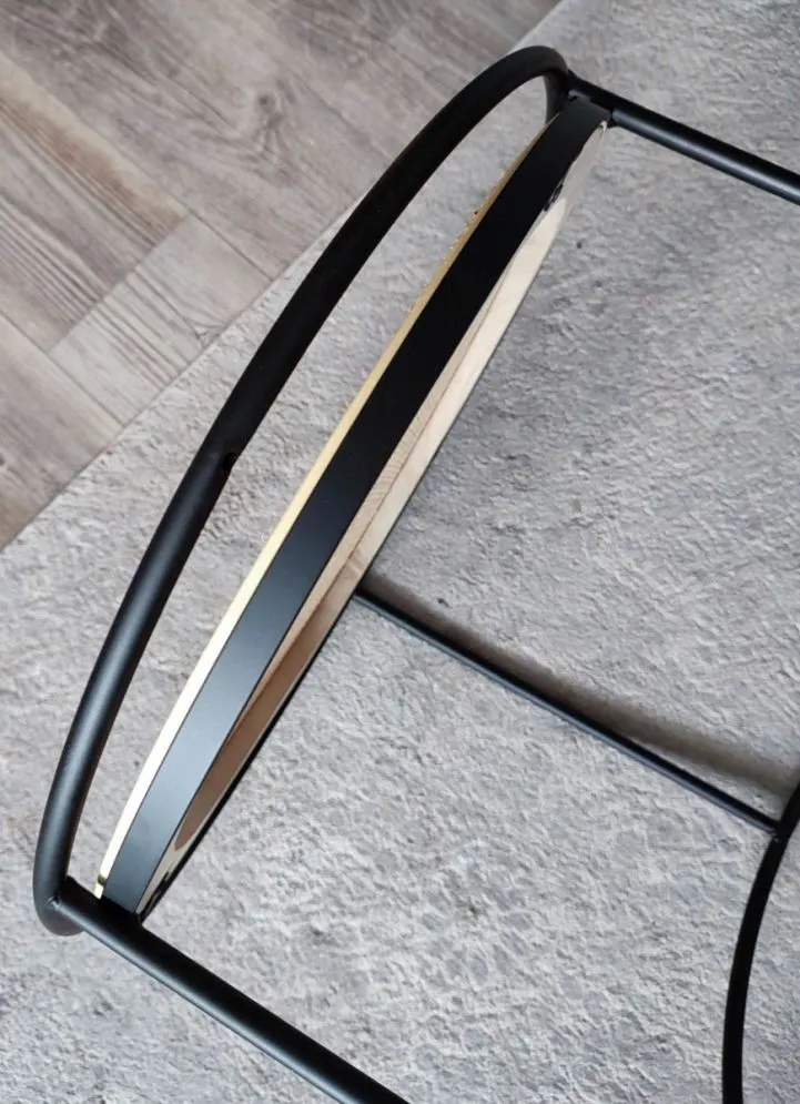 Ława MANADO okrągła na metalowej podstawie - outlet| MIRAT. styl LOFT