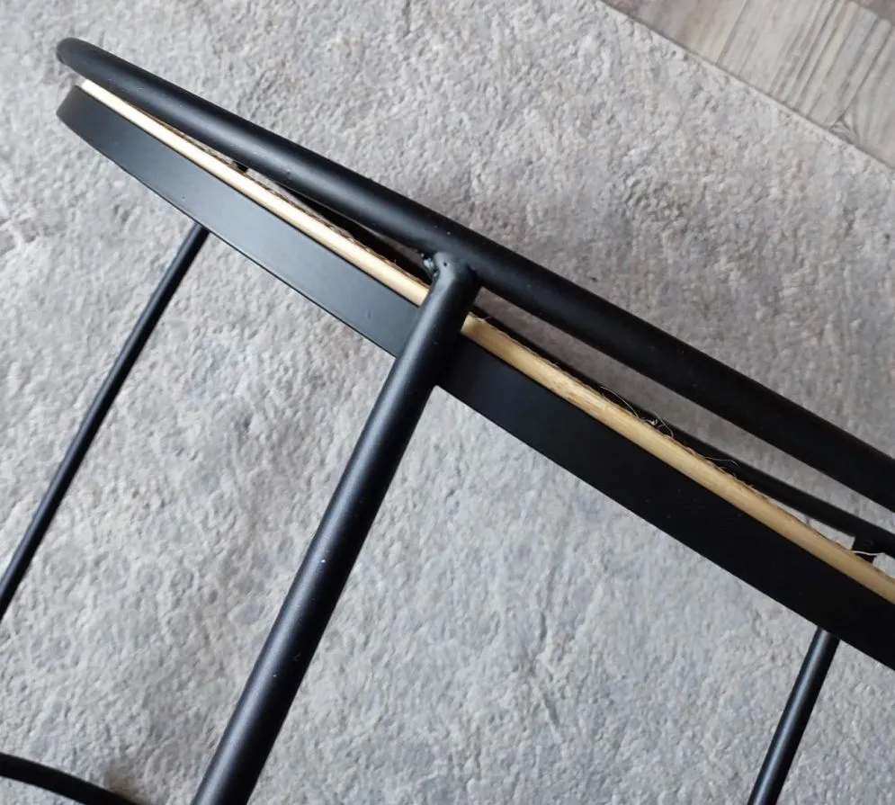 Ława MANADO okrągła na metalowej podstawie - outlet| MIRAT. styl LOFT