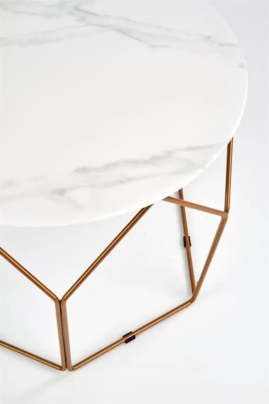 Ława MADISON 60x60 biały marmur/złota geometryczna w stylu glamour | MIRAT. w stylu GLAMOUR kolekcja