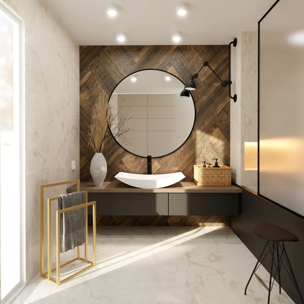 Wieszak na ręczniki RM-02 potrójny złoty do łazienki | MIRAT. styl GLAMOUR