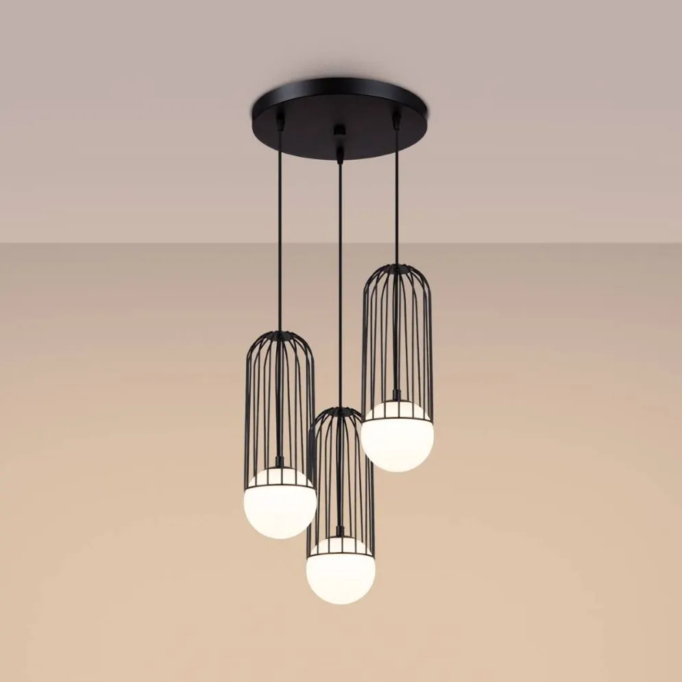 Lampa wisząca BRINA 3P czarna | sklep MIRAT  kolekcja brina