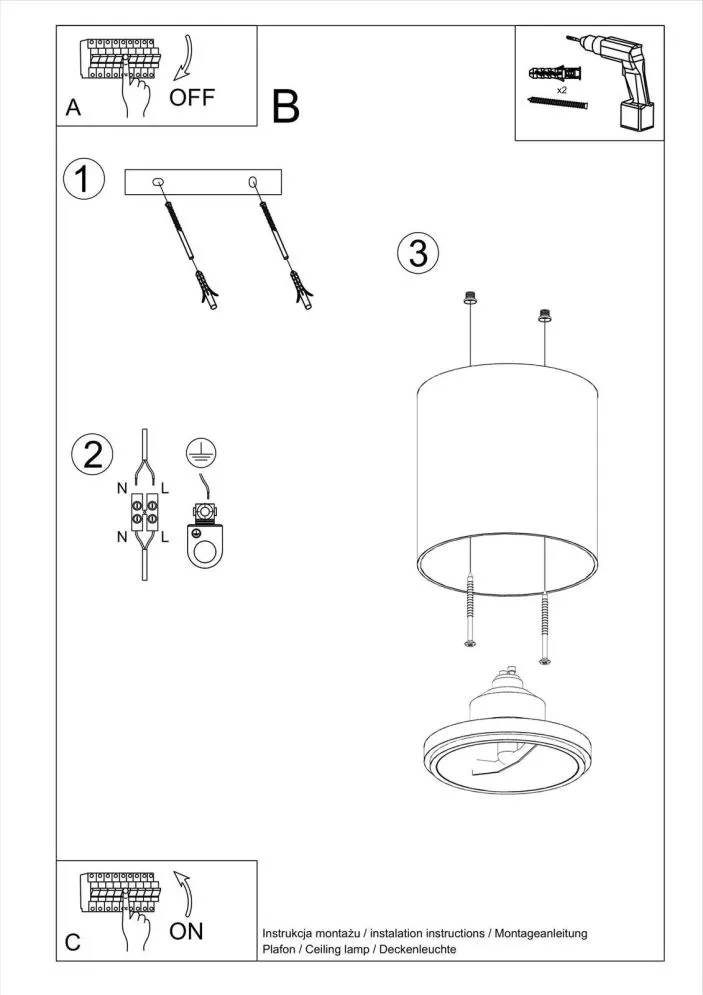 Plafon TIUBE szary | sklep MIRAT  kolekcja tiube