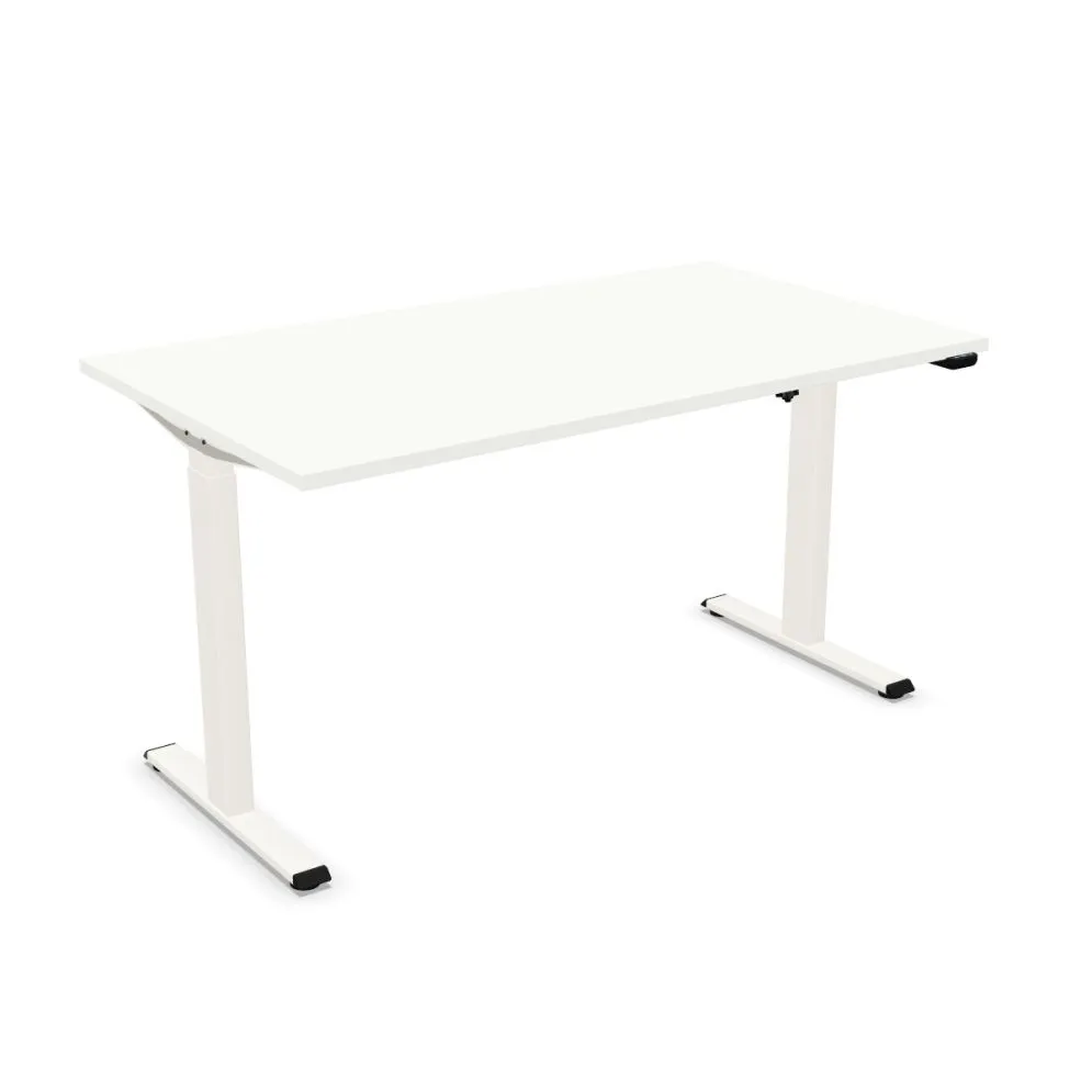 Biurko eCOMO 140x70cm białe z regulacją wysokości elektryczne I sklep meblowy MIRAT.