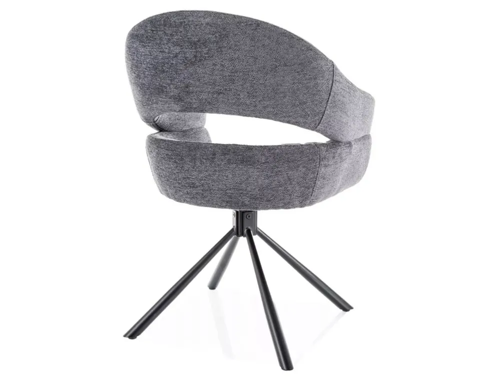 Krzesło do jadalni BORGO Raven z funkcją obrotu ciemnoszare | MIRAT styl LOFT