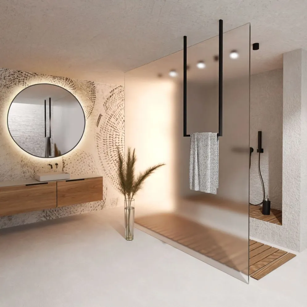 Wieszak na ręczniki ARDE-02 czarny metalowy wiszący | MIRAT. w stylu LOFT kolekcja