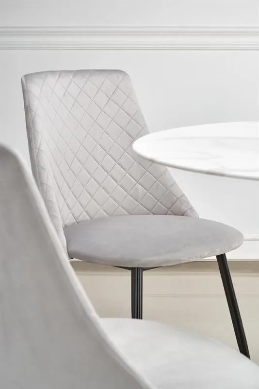 Stół AMBROSIO 90x90 biały okrągły z efektem marmuru | MIRAT.