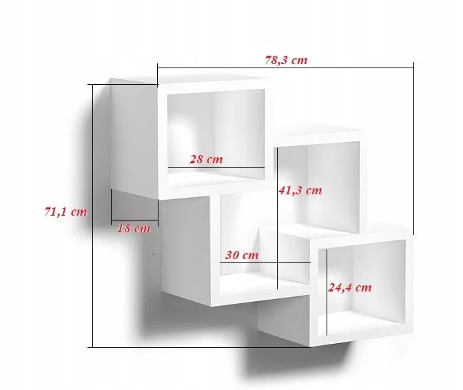 Półka ALESIA 1 dąb artisan wisząca trzypoziomowa | MIRAT. w stylu LOFT kolekcja