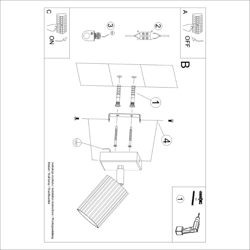 Kinkiet KARBON złoty | sklep MIRAT kolekcja karbon