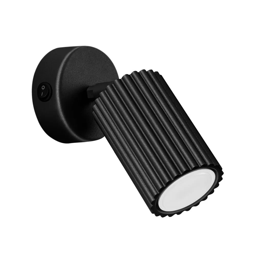 Kinkiet KARBON czarny z włącznikiem | sklep MIRAT  kolekcja karbon