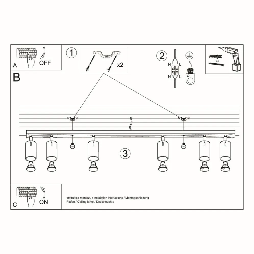 Plafon RING 6L biały | sklep MIRAT  kolekcja ring