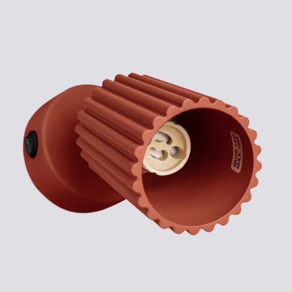 Kinkiet KARBON ochra czerwona z włącznikiem | sklep MIRAT kolekcja karbon