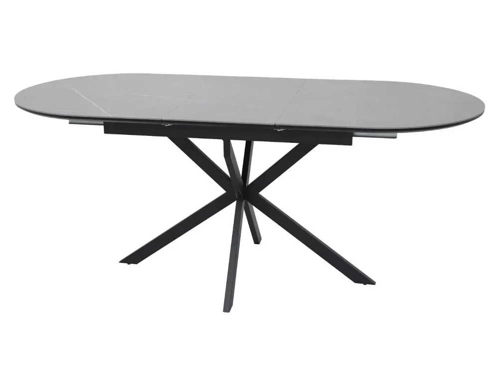 Owalny stół ceramiczny Gaston 140(180)x80 cm szary | MIRAT styl LOFT