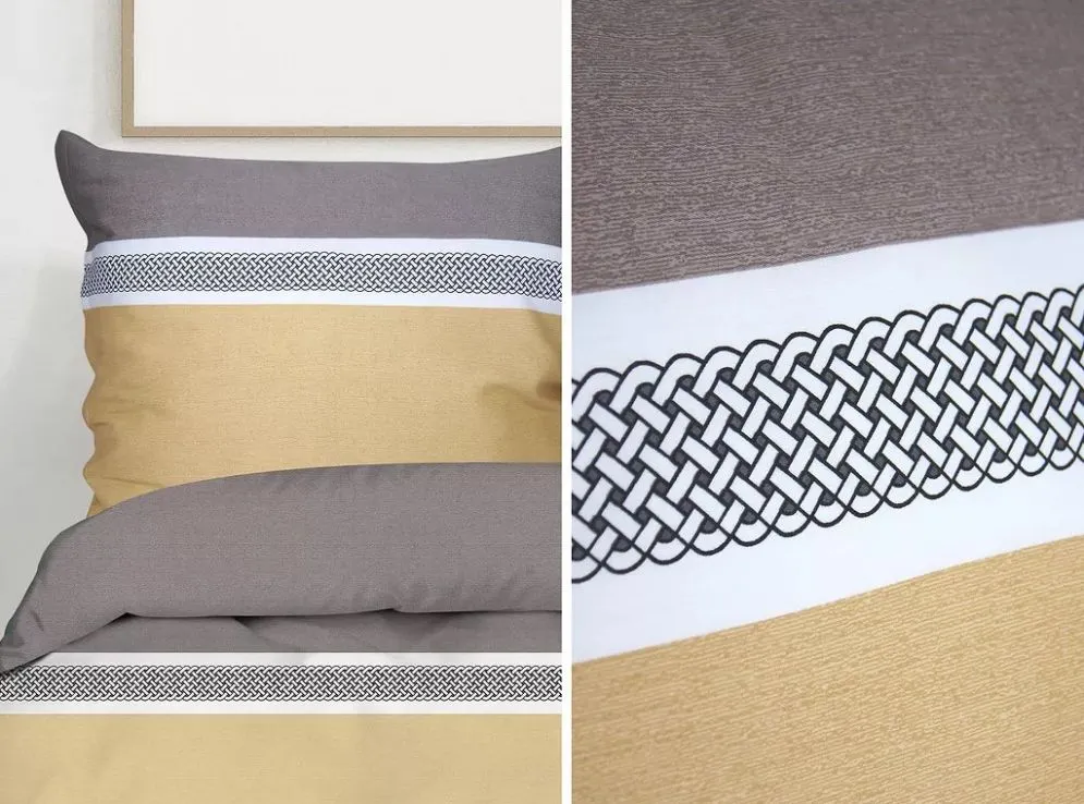 Pościel Satynowa AMBER 160X200 żółta bawełniana I sklep meblowy MIRAT.