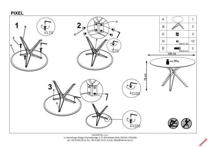 Stół PIXEL2 dąb złoty na czarnych nogach | MIRAT.