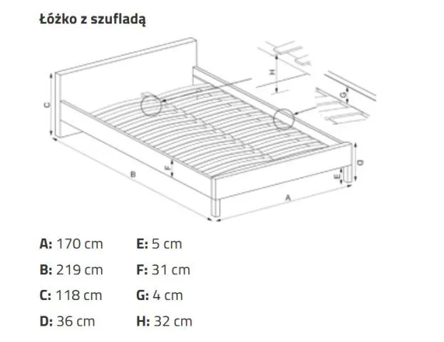Łóżko AVANTI 160x200 szare tapicerowane z szufladą | MIRAT.