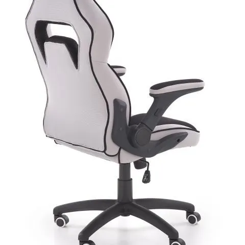 Czarny biurowy fotel jasno szary z regulowanymi podłokietnikami Sonic