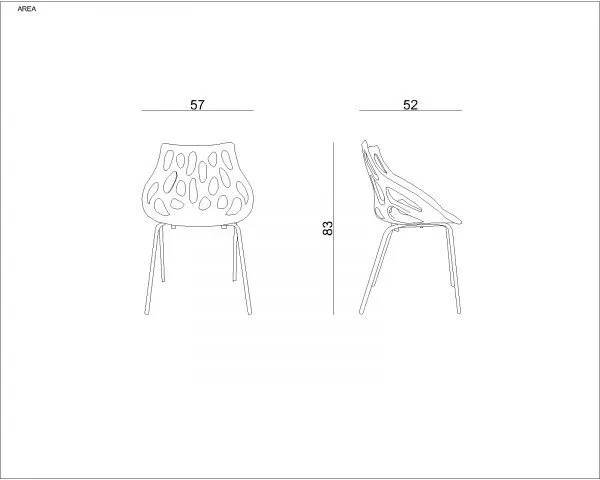 Krzesło AREA szare z tworzywa z otworami Unique | MIRAT.