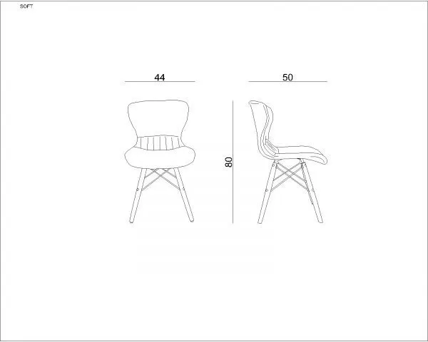 Krzesło SOFT jasno szare tapicerowane w stylu skandynawskim | MIRAT.