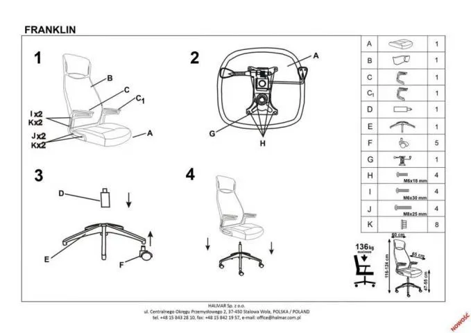 Fotel biurowy FRANKLIN czarny/popielaty do komputera z oparciem z szarej siatki | MIRAT.