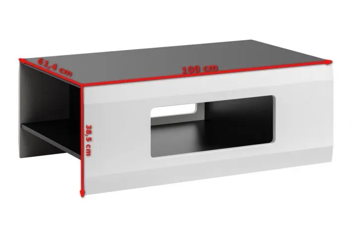 Ława CLIF biała/garfitowa do salonu | MIRAT. w stylu  kolekcja CLIF