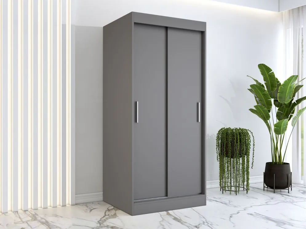 Szafa przesuwna MODUO COMFORT 90 antracyt gładka do sypialni | MIRAT. w stylu  kolekcja MODUO COMFORT