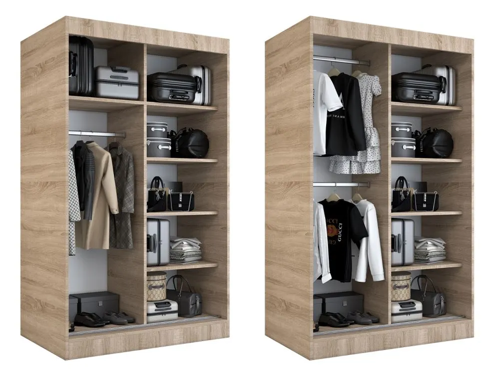 Szafa przesuwna MODUO COMFORT 120 antracyt/biała mat z lustrem po prawej | MIRAT. w stylu  kolekcja MODUO COMFORT