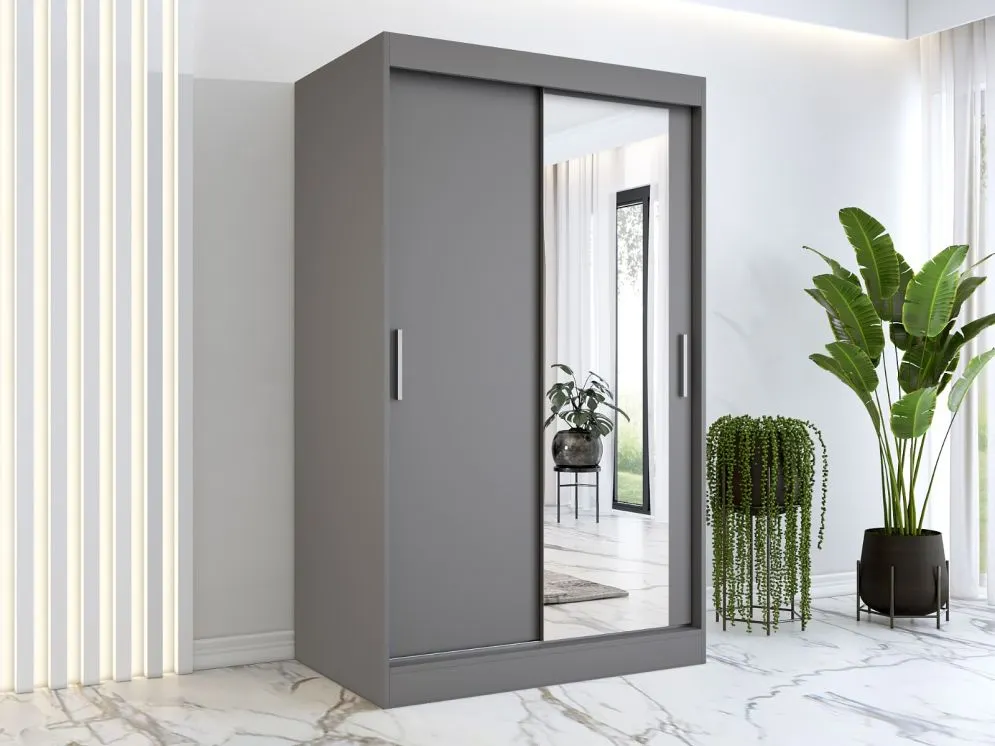 Szafa przesuwna MODUO COMFORT 120 antracyt z lustrem | MIRAT. w stylu  kolekcja MODUO COMFORT