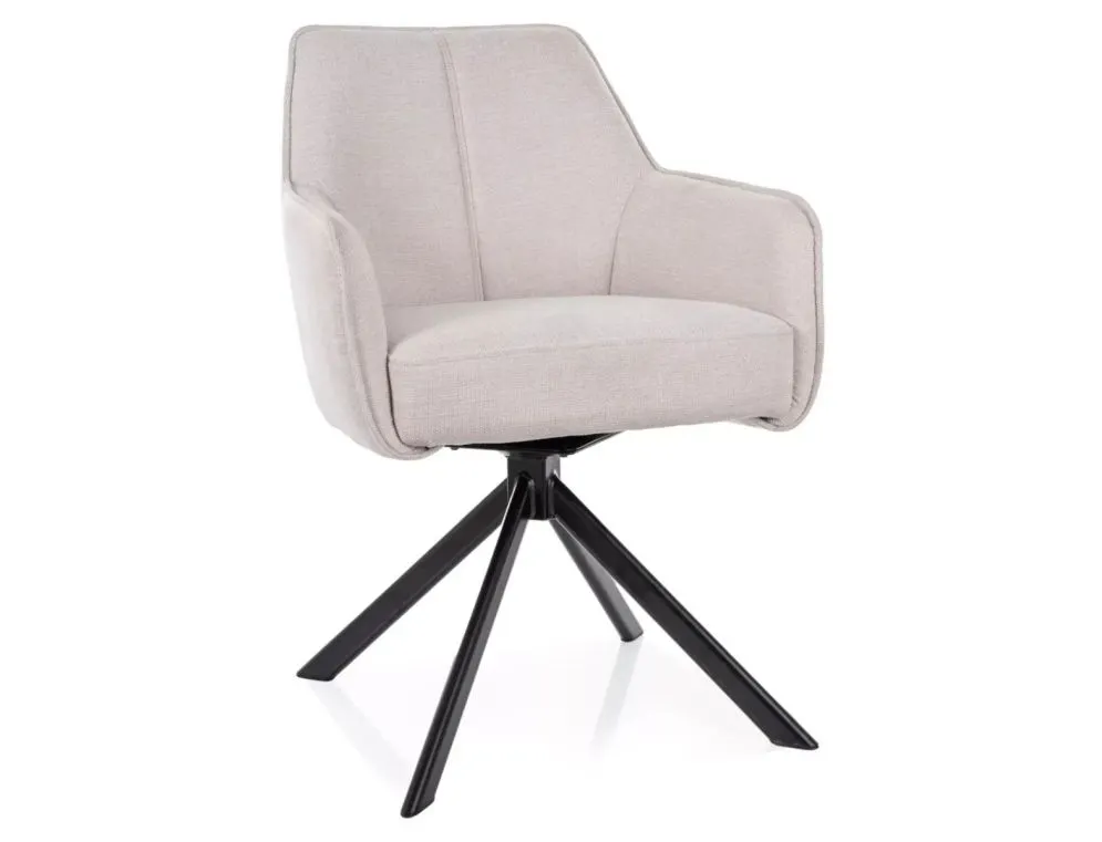 Nowoczesne krzesło Notti jasnobeżowe z metalowymi nogami do jadalni | MIRAT