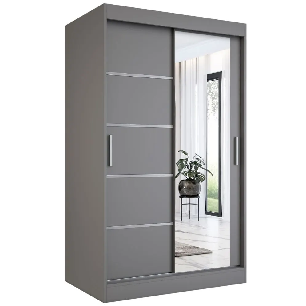 Szafa przesuwna MODUO COMFORT 2 120 antracyt z lustrem | MIRAT. w stylu kolekcja MODUO COMFORT