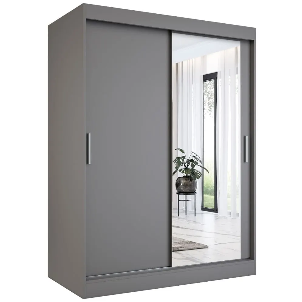 Szafa przesuwna MODUO COMFORT 150 antracyt z lustrem | MIRAT. w stylu  kolekcja MODUO COMFORT