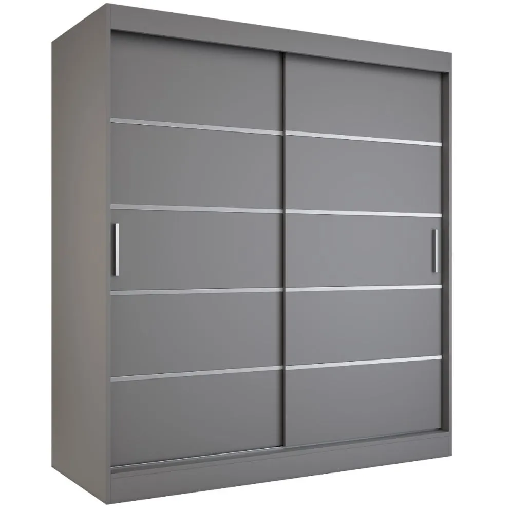 Szafa przesuwna MODUO COMFORT 180 antracyt z dekoracyjnymi frontami | MIRAT.  kolekcja MODUO COMFORT