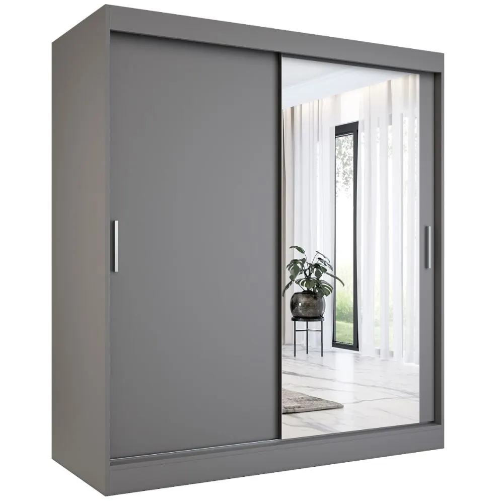 Szafa przesuwna MODUO COMFORT 180 antracyt z lustrem | MIRAT.  kolekcja MODUO COMFORT