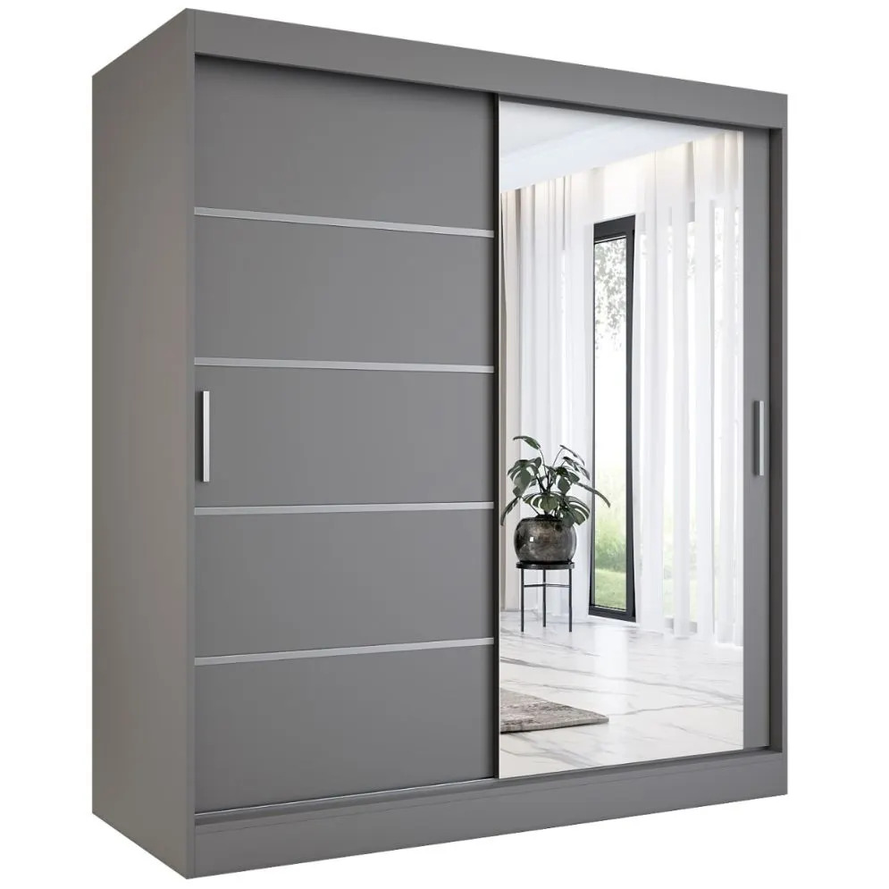 Szafa przesuwna MODUO COMFORT 2 180 antracyt z lustrem | MIRAT.  kolekcja MODUO COMFORT