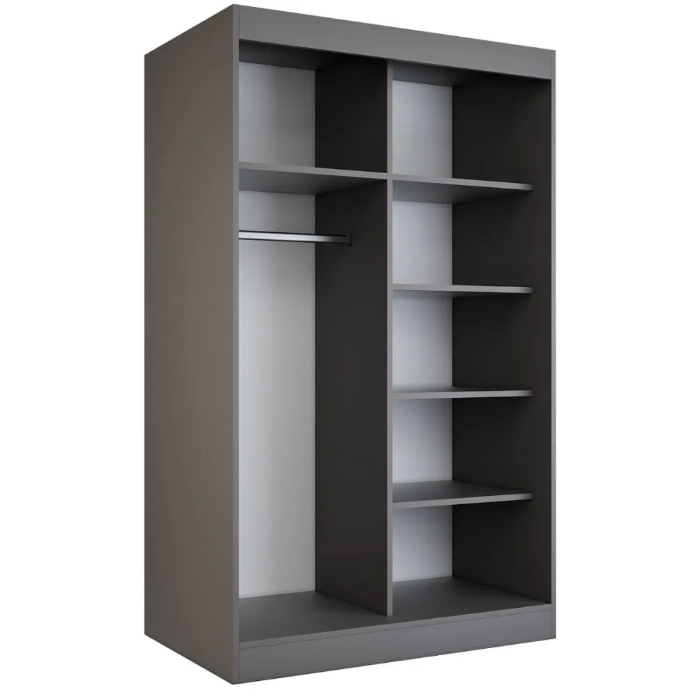 Korpus szafy MODUO COMFORT 120 antracyt z półkami i drążkami | MIRAT.  kolekcja MODUO COMFORT